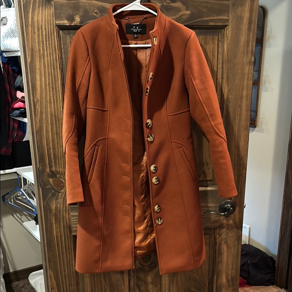 Elegant Burnt Orange Trench Coat